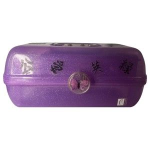 Caboodles Makeup Case‎ Purple Sparkle Organizer Mirror On the Go Girl